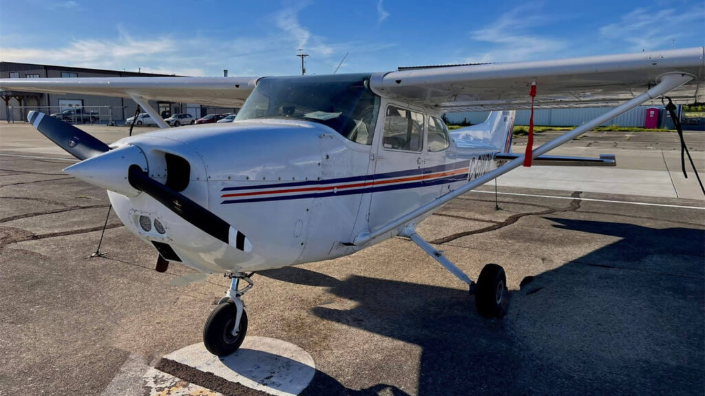 Cessna 172 C-GWOK Parked on Ramp at Boundary Bay Airport