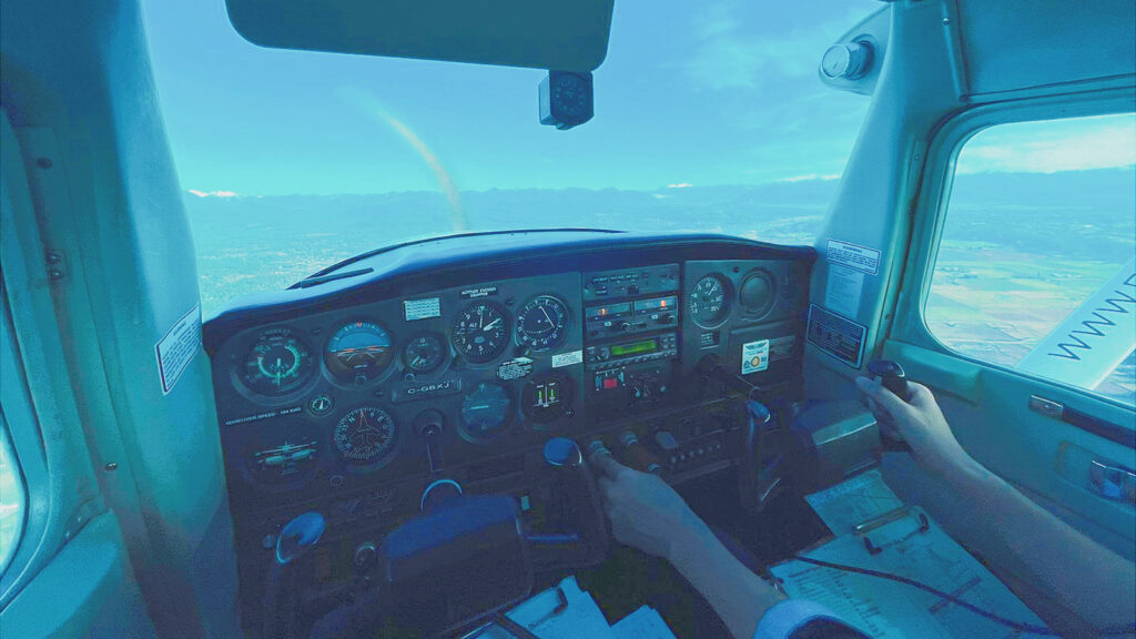 Cessna 152 Cockpit during Flight Training
