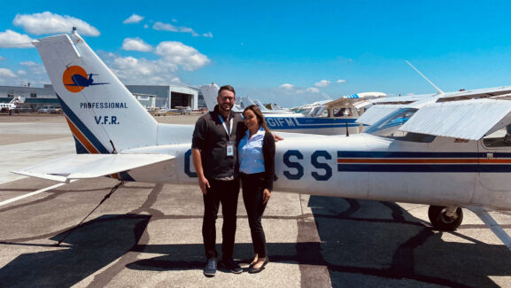 Flight Test Photo in front of a Cessna 152